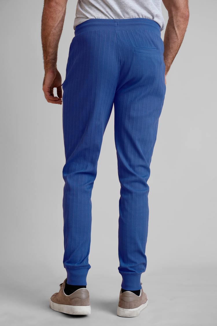 Ribbed Jersey Slim Fit Zip Pockets Joggers