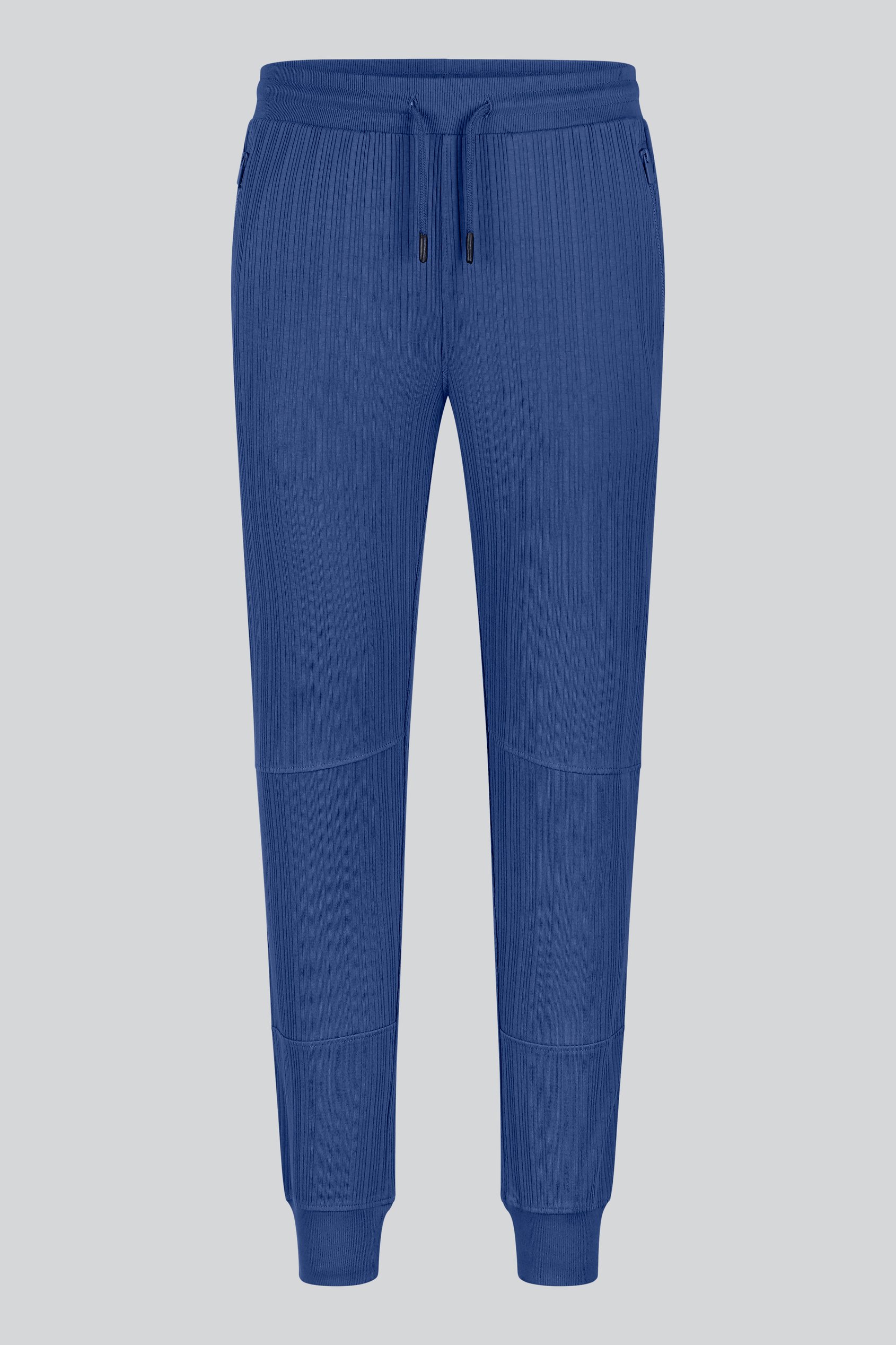 Ribbed Jersey Slim Fit Zip Pockets Joggers