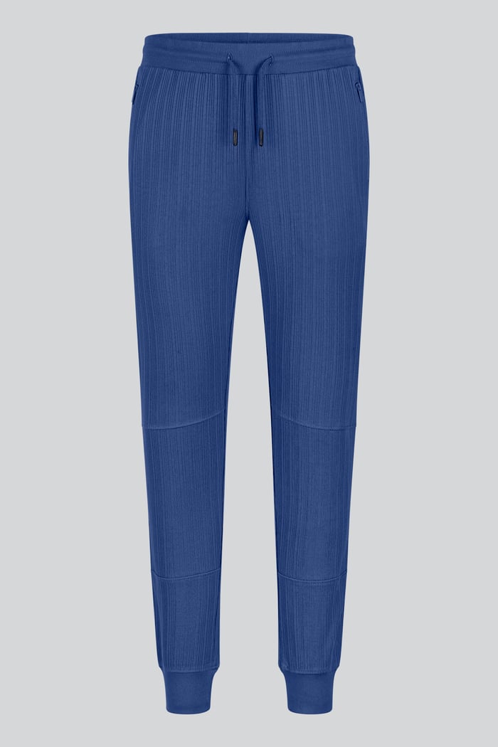 Ribbed Jersey Slim Fit Zip Pockets Joggers