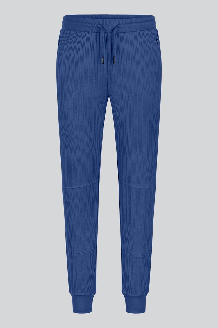 Ribbed Jersey Slim Fit Zip Pockets Joggers