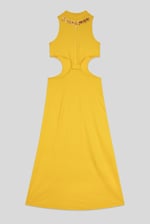 Sequin Embroidered Cut Out Waist Maxi Dress