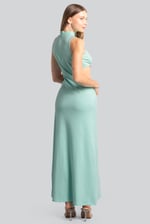 Sequin Embroidered Cut Out Waist Maxi Dress