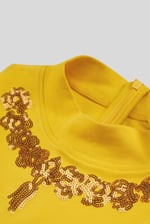 Sequin Embroidered Cut Out Waist Maxi Dress