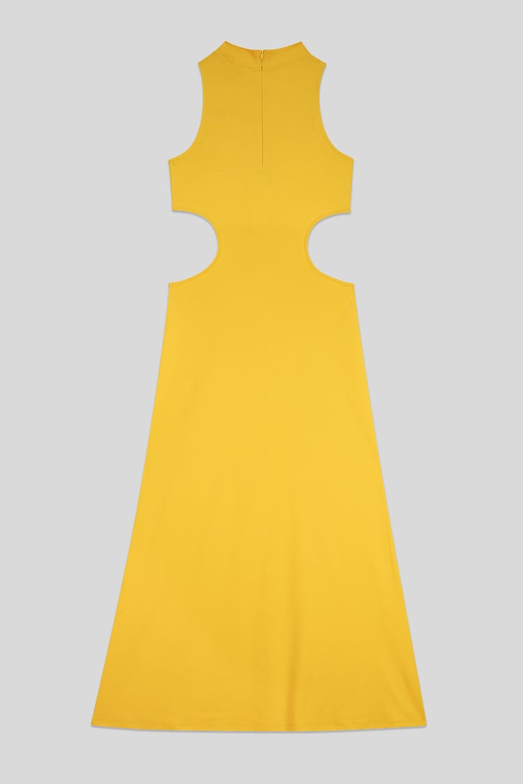 Sequin Embroidered Cut Out Waist Maxi Dress