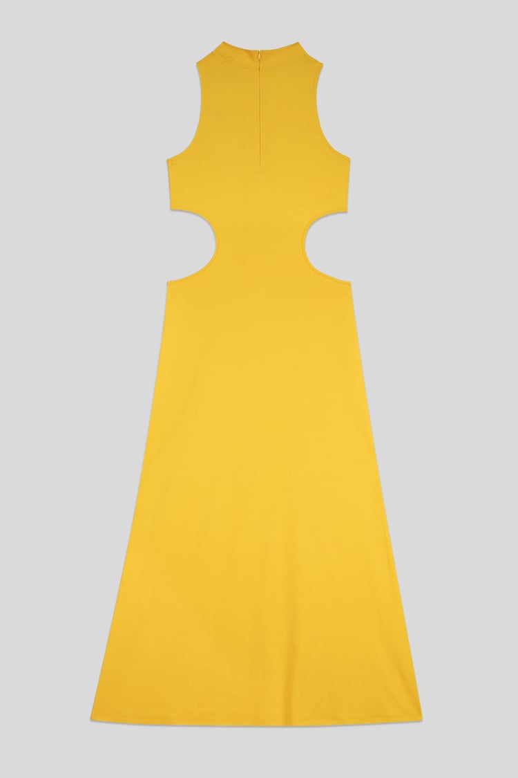 Sequin Embroidered Cut Out Waist Maxi Dress