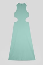 Sequin Embroidered Cut Out Waist Maxi Dress