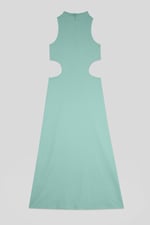 Sequin Embroidered Cut Out Waist Maxi Dress