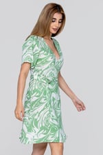 Fluid Print Wrap Dress