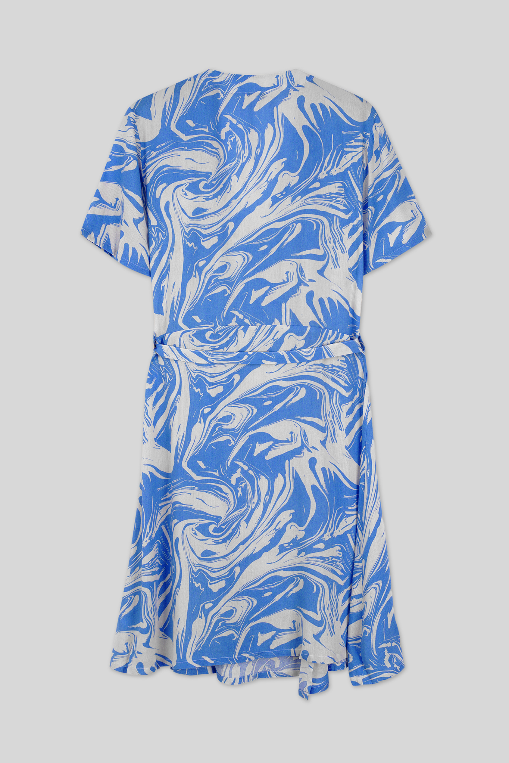 Fluid Print Wrap Dress