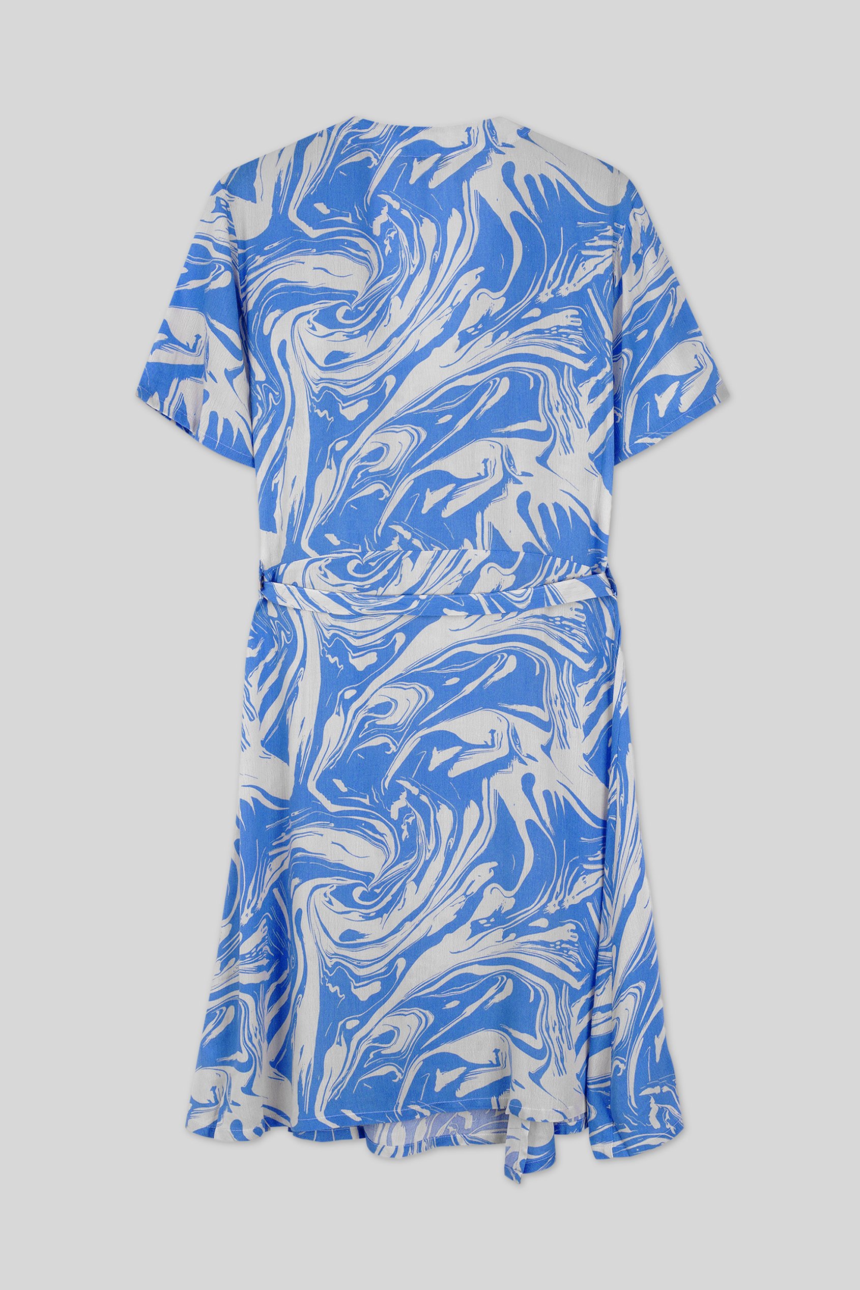 Fluid Print Wrap Dress
