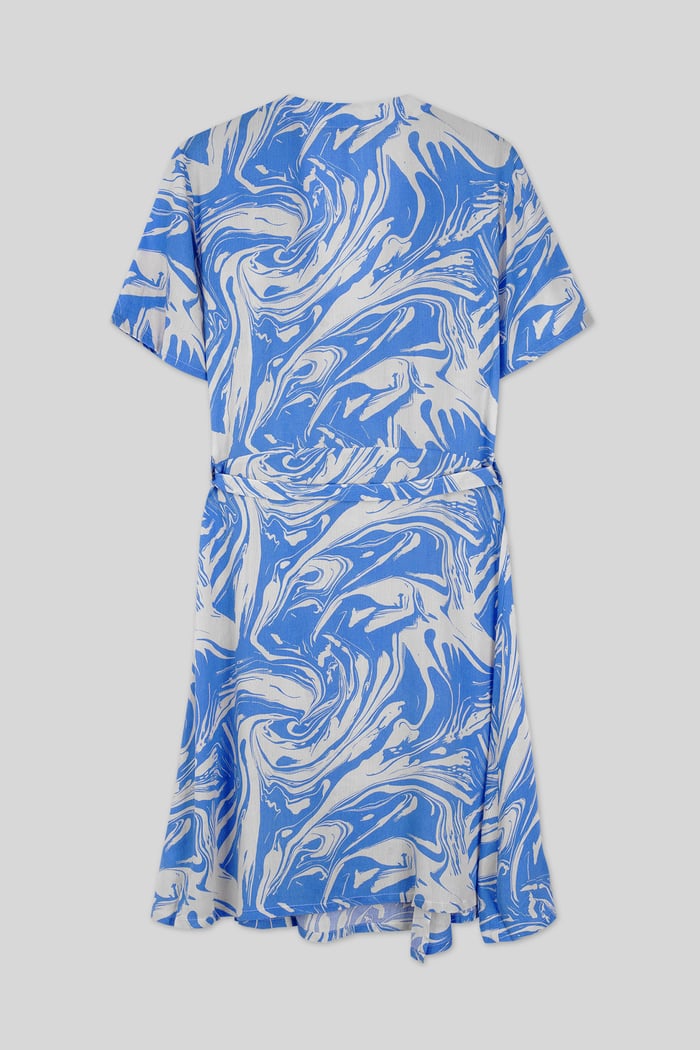 Fluid Print Wrap Dress