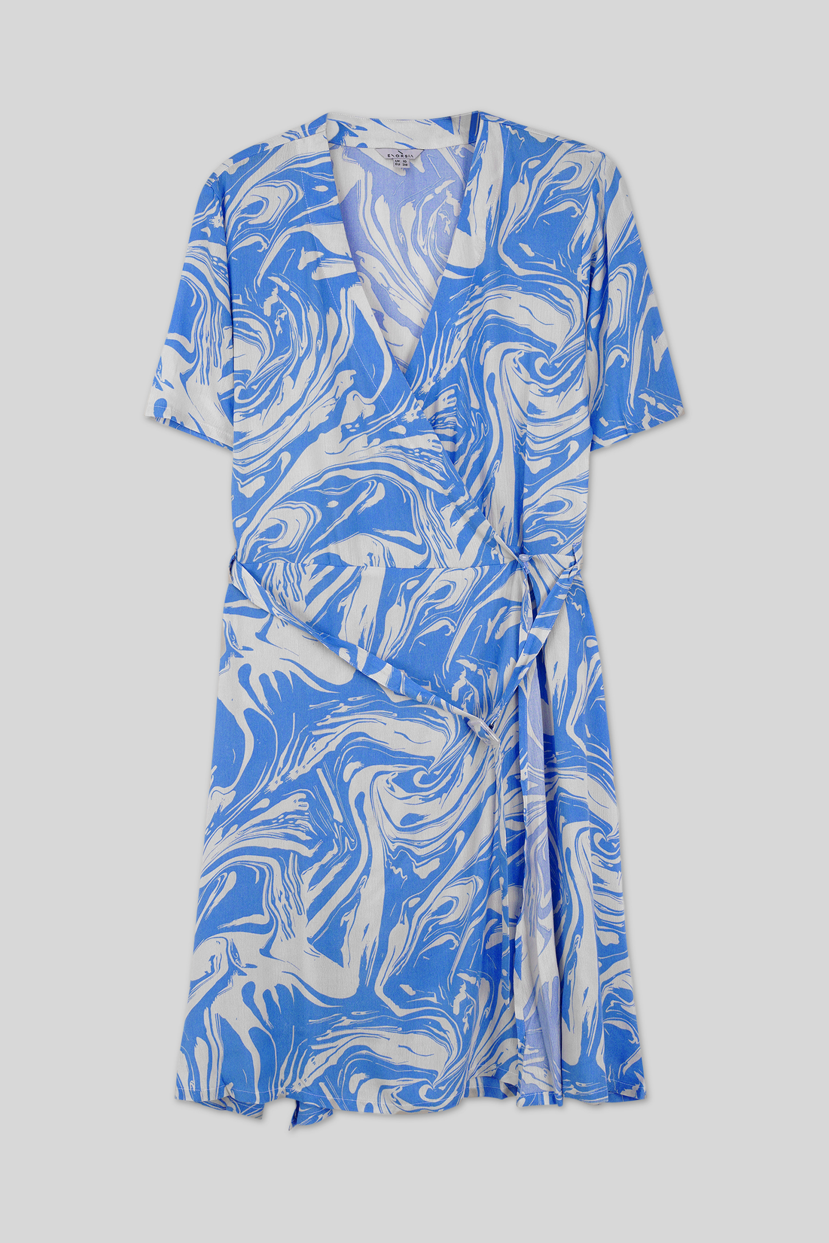 Fluid Print Wrap Dress