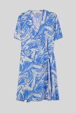 Fluid Print Wrap Dress