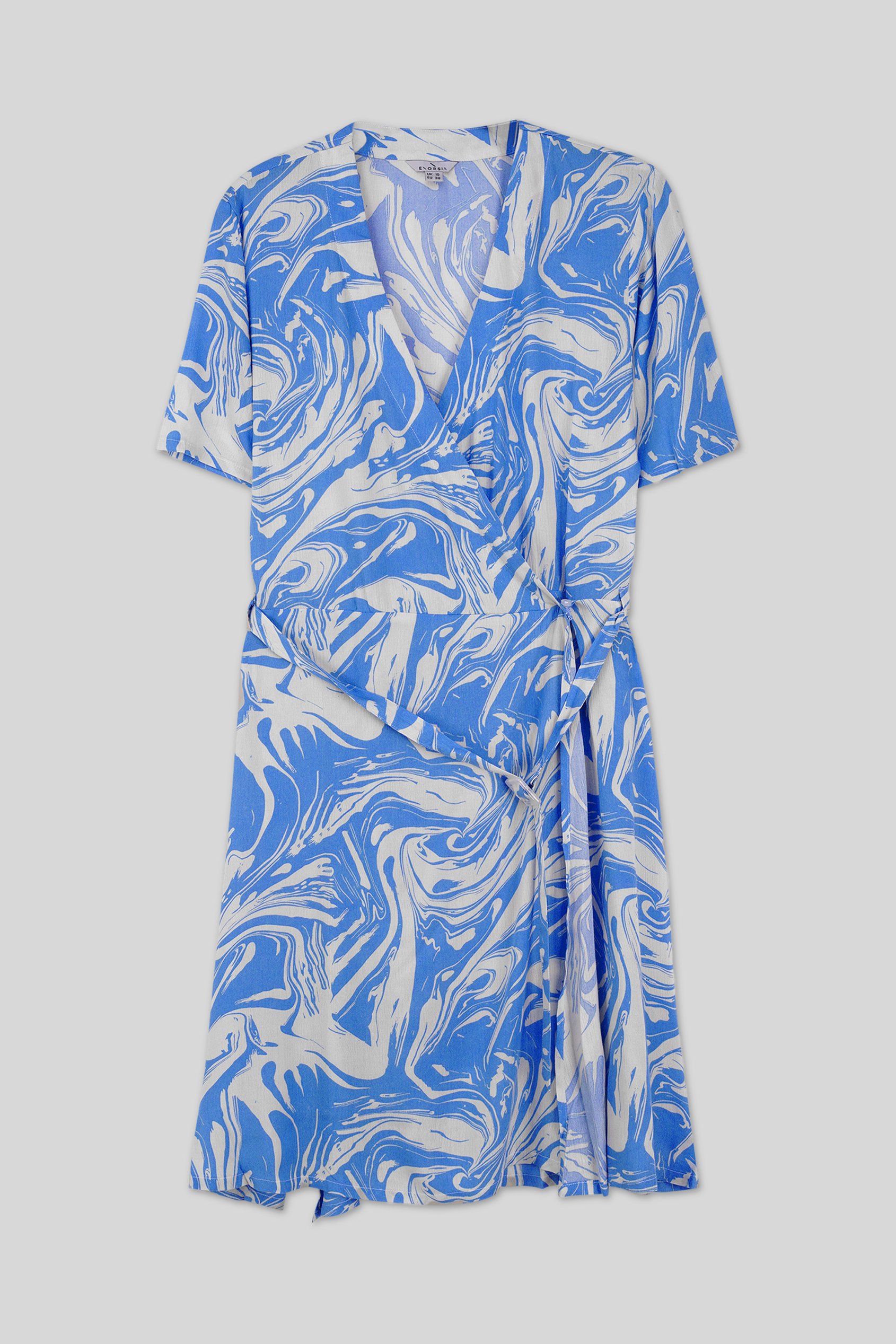 Fluid Print Wrap Dress