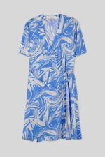 Fluid Print Wrap Dress