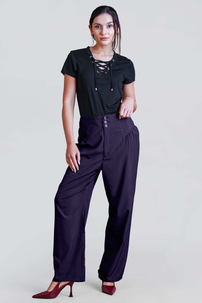 High-Waisted  Stright Leg Trousers