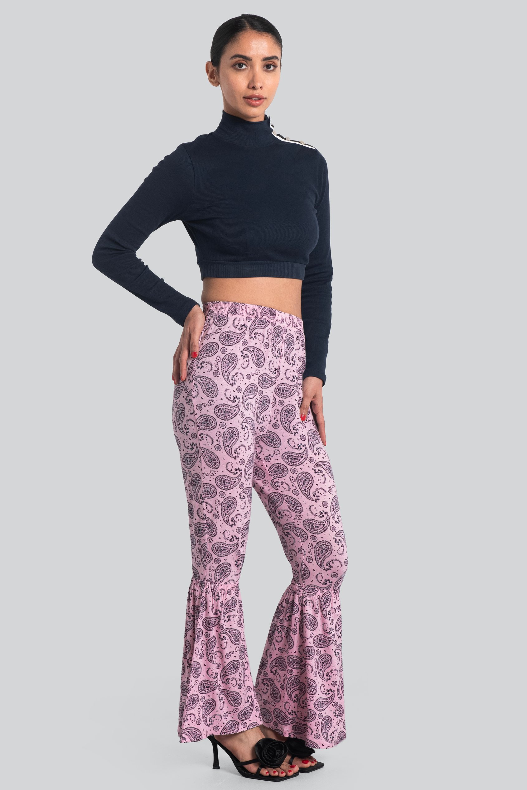 Paisley Printed Flared Sharara Pant