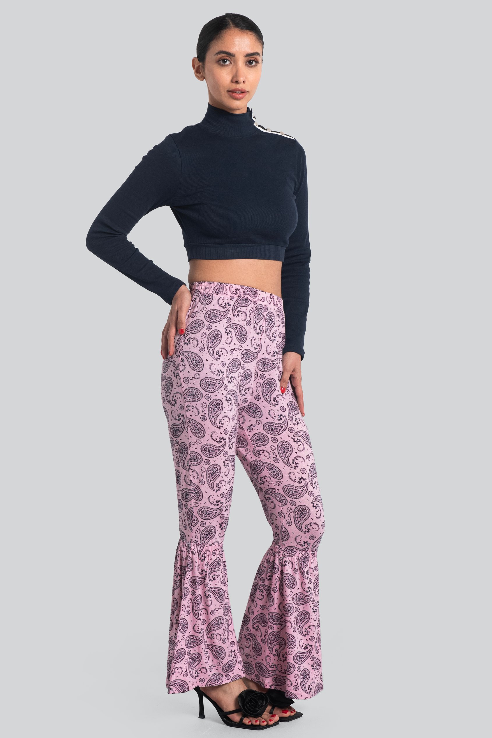 Paisley Printed Flared Sharara Pant