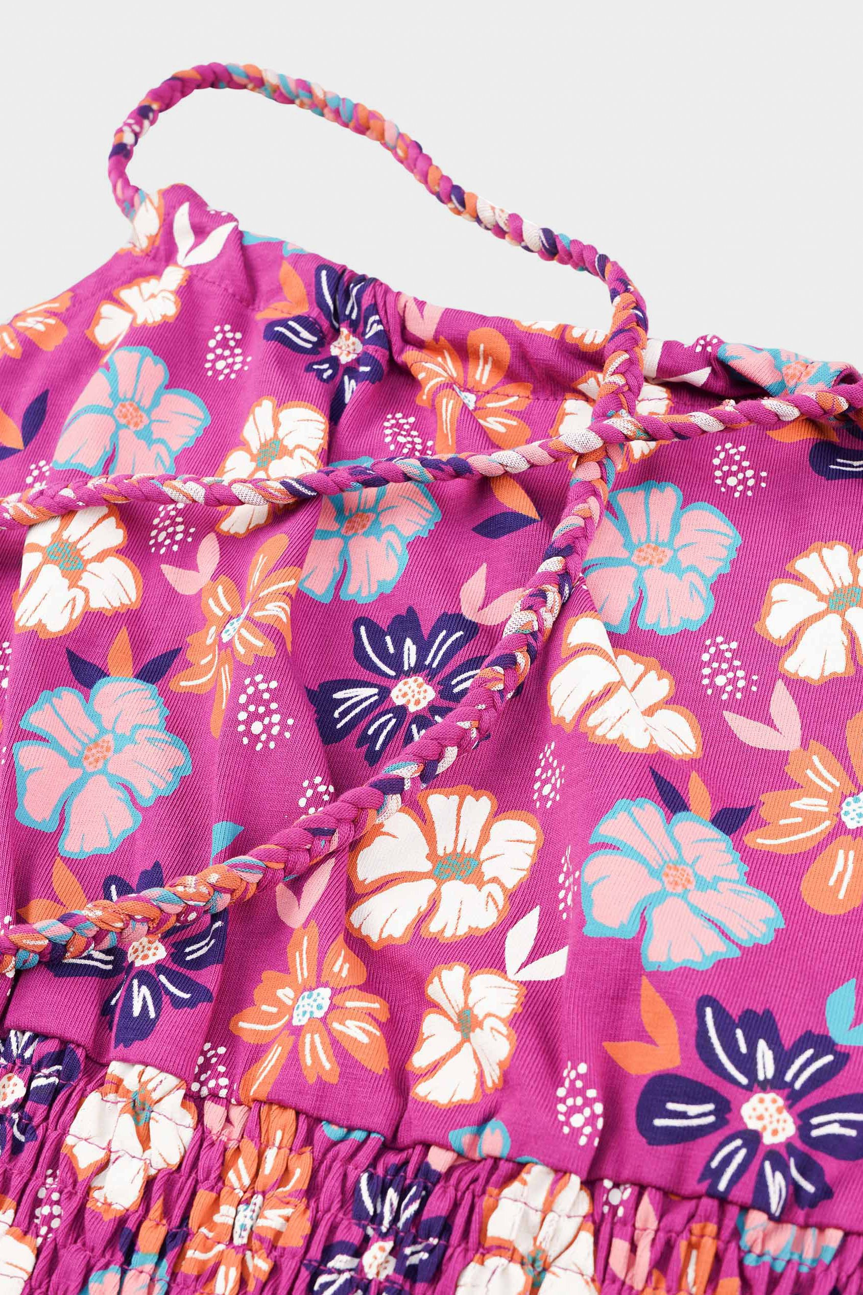 Smocked Waist Floral Printed Playsuit