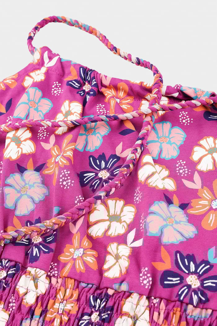 Smocked Waist Floral Printed Playsuit