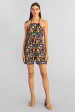 Smocked Waist Floral Printed Playsuit