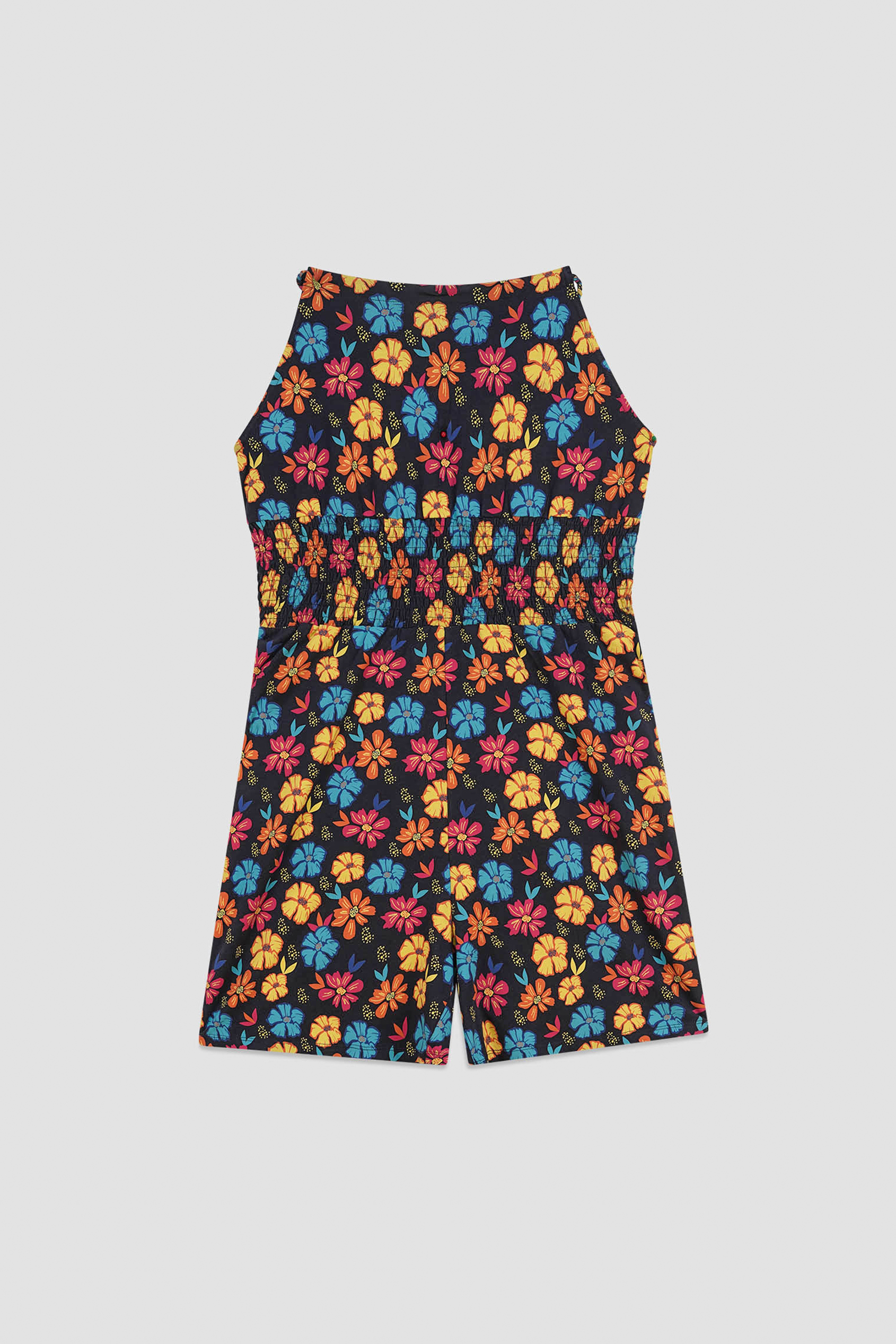 Smocked Waist Floral Printed Playsuit