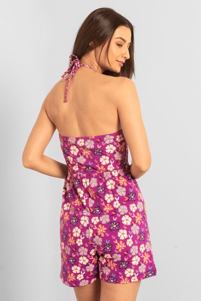 Smocked Waist Floral Printed Playsuit