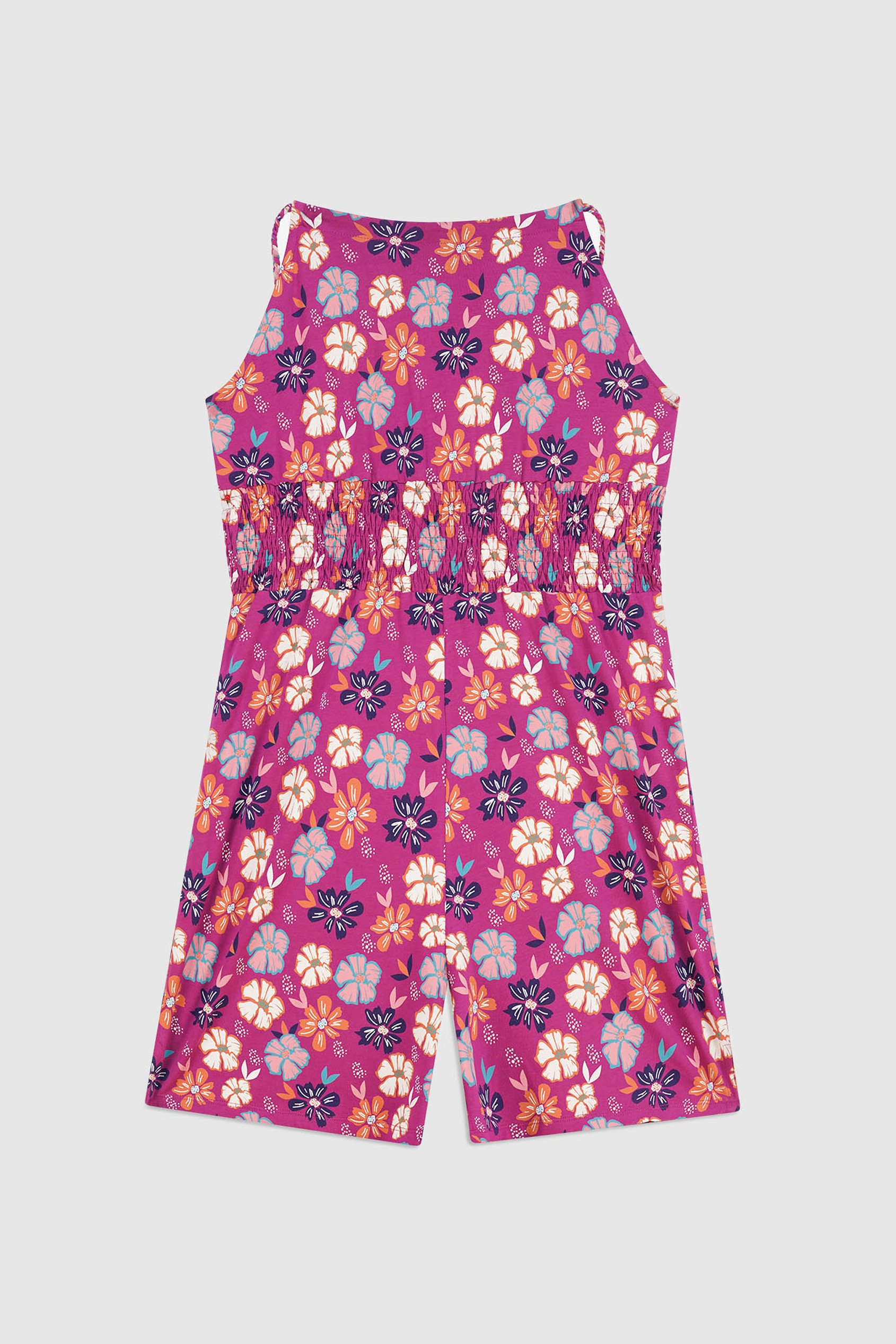 Smocked Waist Floral Printed Playsuit