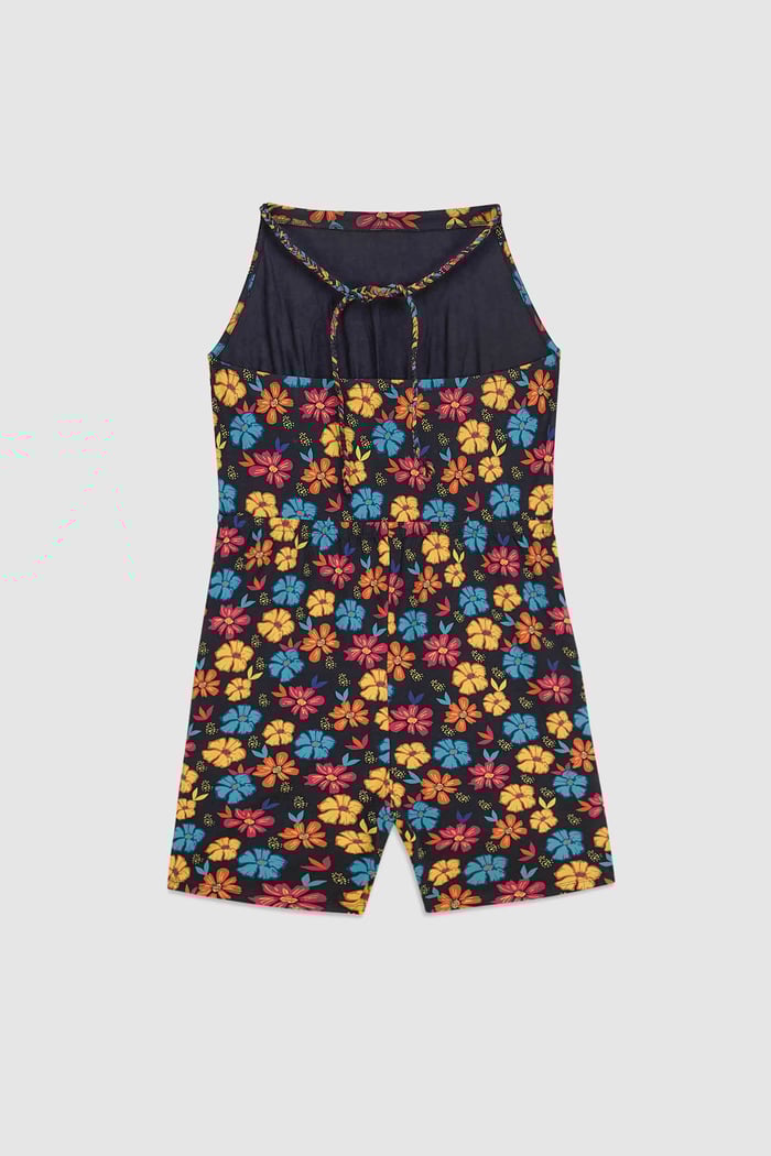 Smocked Waist Floral Printed Playsuit