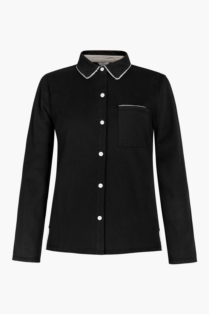 100% Cotton Solid Long Sleeve Shirt and Trouser Set