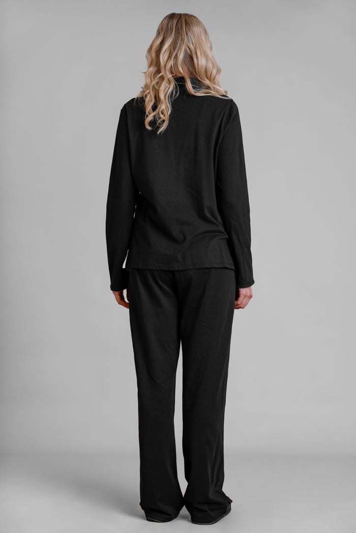 100% Cotton Solid Long Sleeve Shirt and Trouser Set