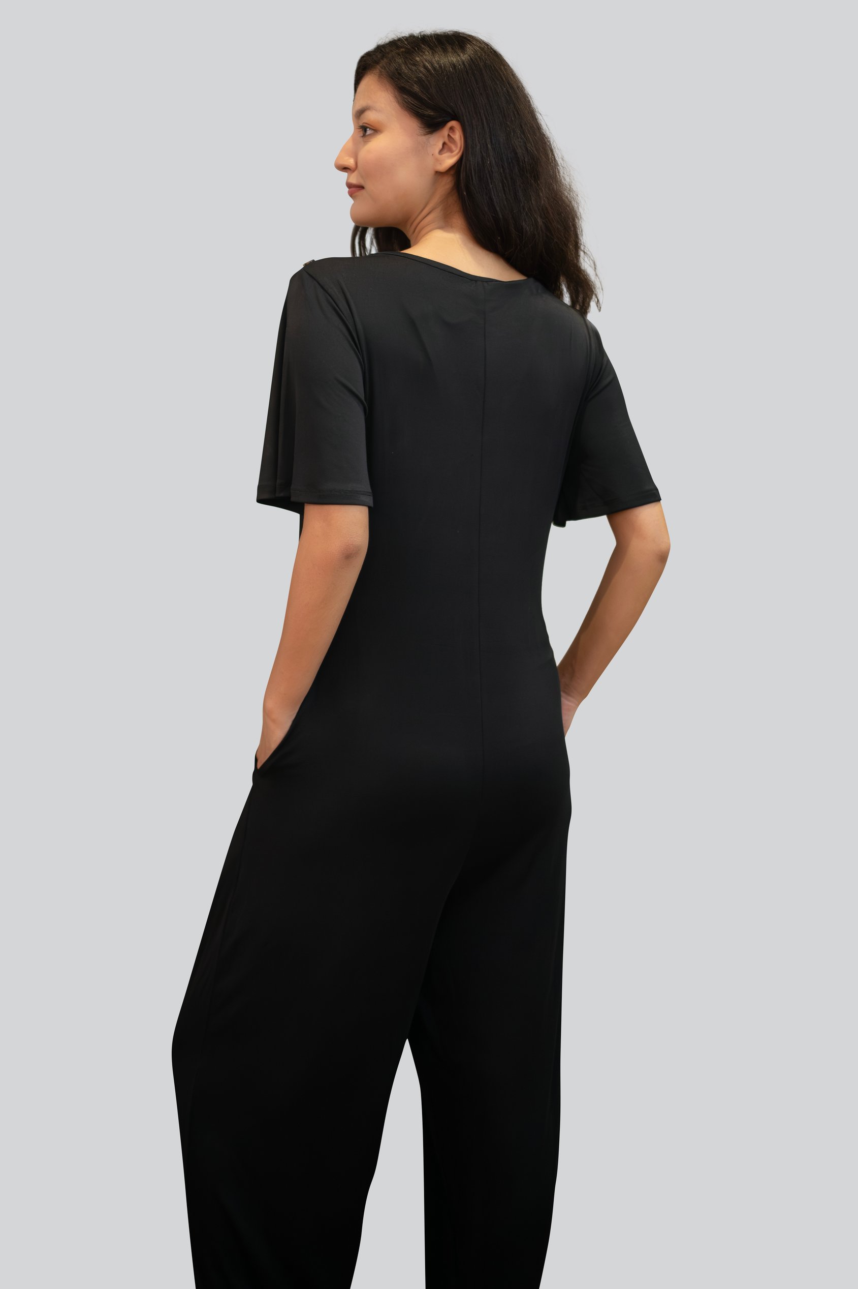 Ankle Length Wide Leg Jumpsuit