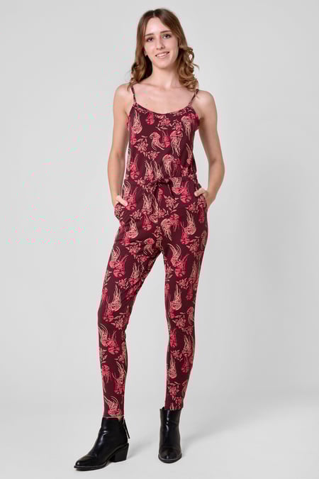 Women's Pink Slim Fit Cami Jumpsuit