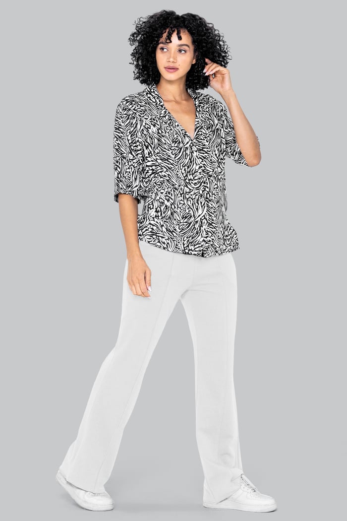 Pin Tuck Front Jersey Trousers