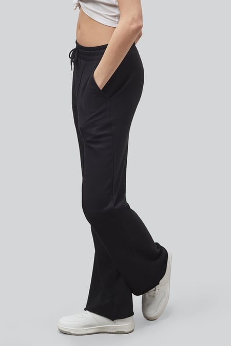 Black Pin Tuck Front Jersey Trousers