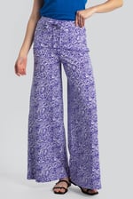 Womens Paisley Printed Wide Leg Trouser