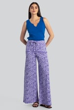 Womens Paisley Printed Wide Leg Trouser
