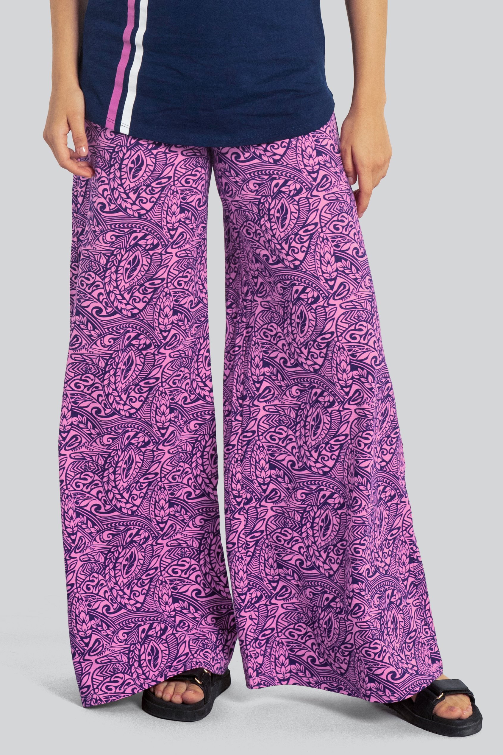 Womens Paisley Printed Wide Leg Trouser