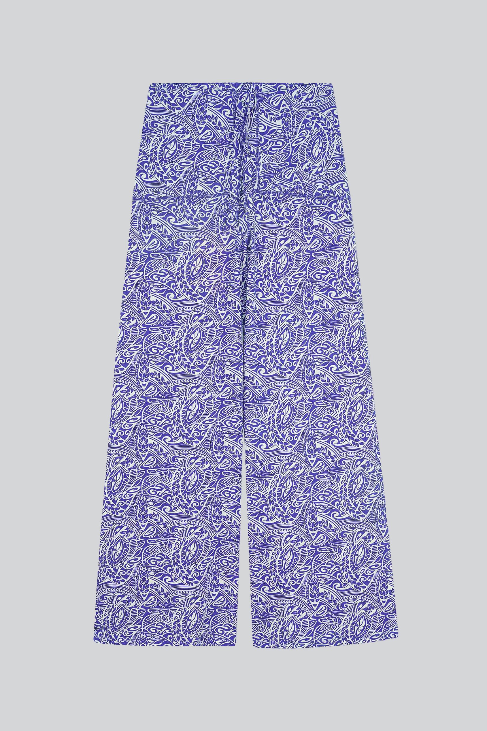 Womens Paisley Printed Wide Leg Trouser