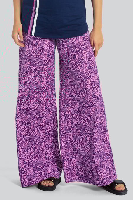 Womens Paisley Printed Wide Leg Trouser