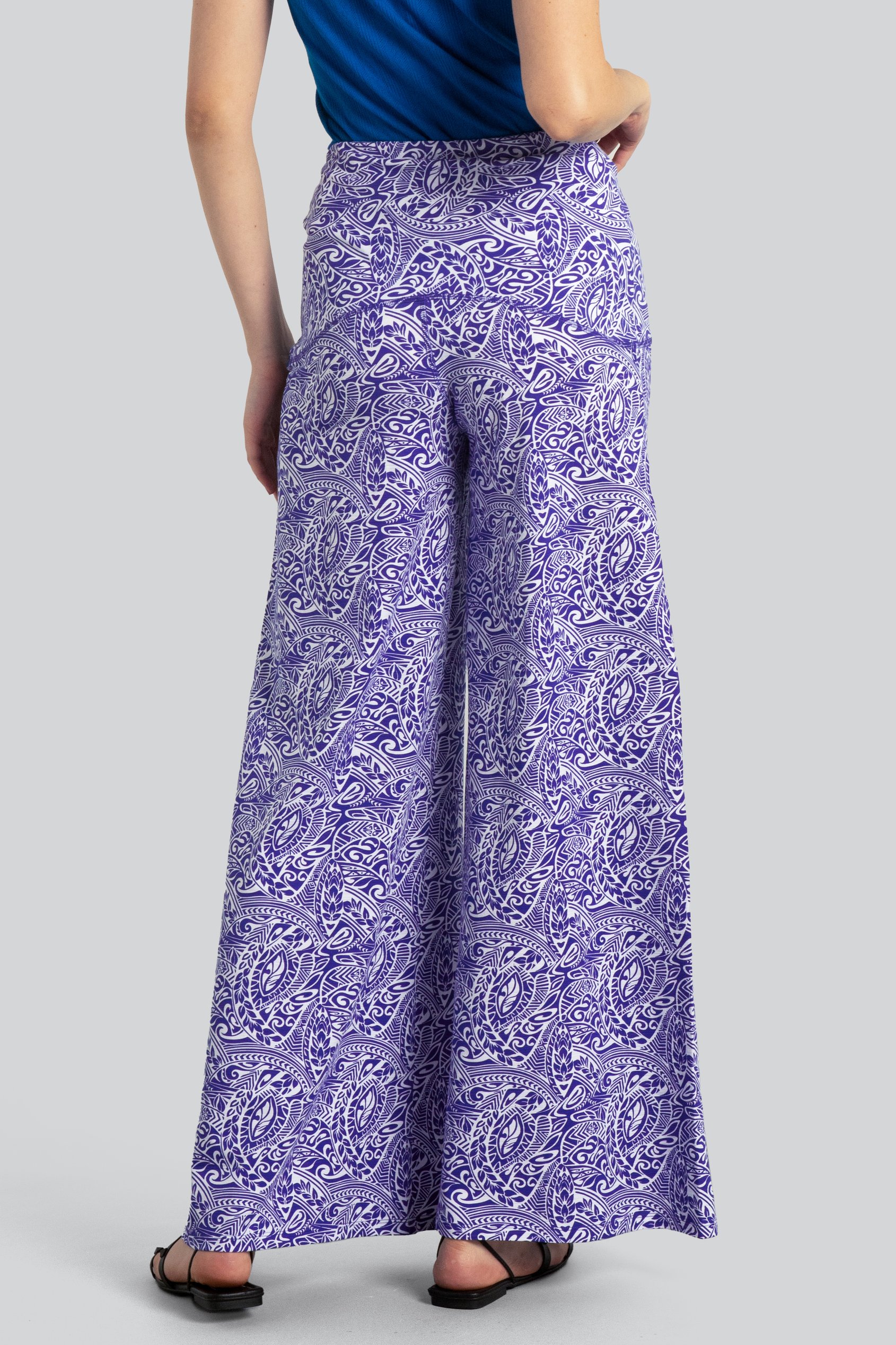 Womens Paisley Printed Wide Leg Trouser