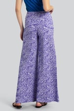 Womens Paisley Printed Wide Leg Trouser