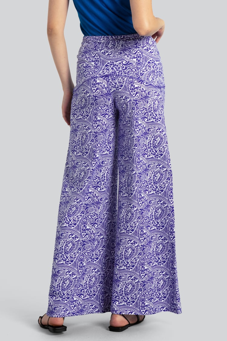 Womens Paisley Printed Wide Leg Trouser