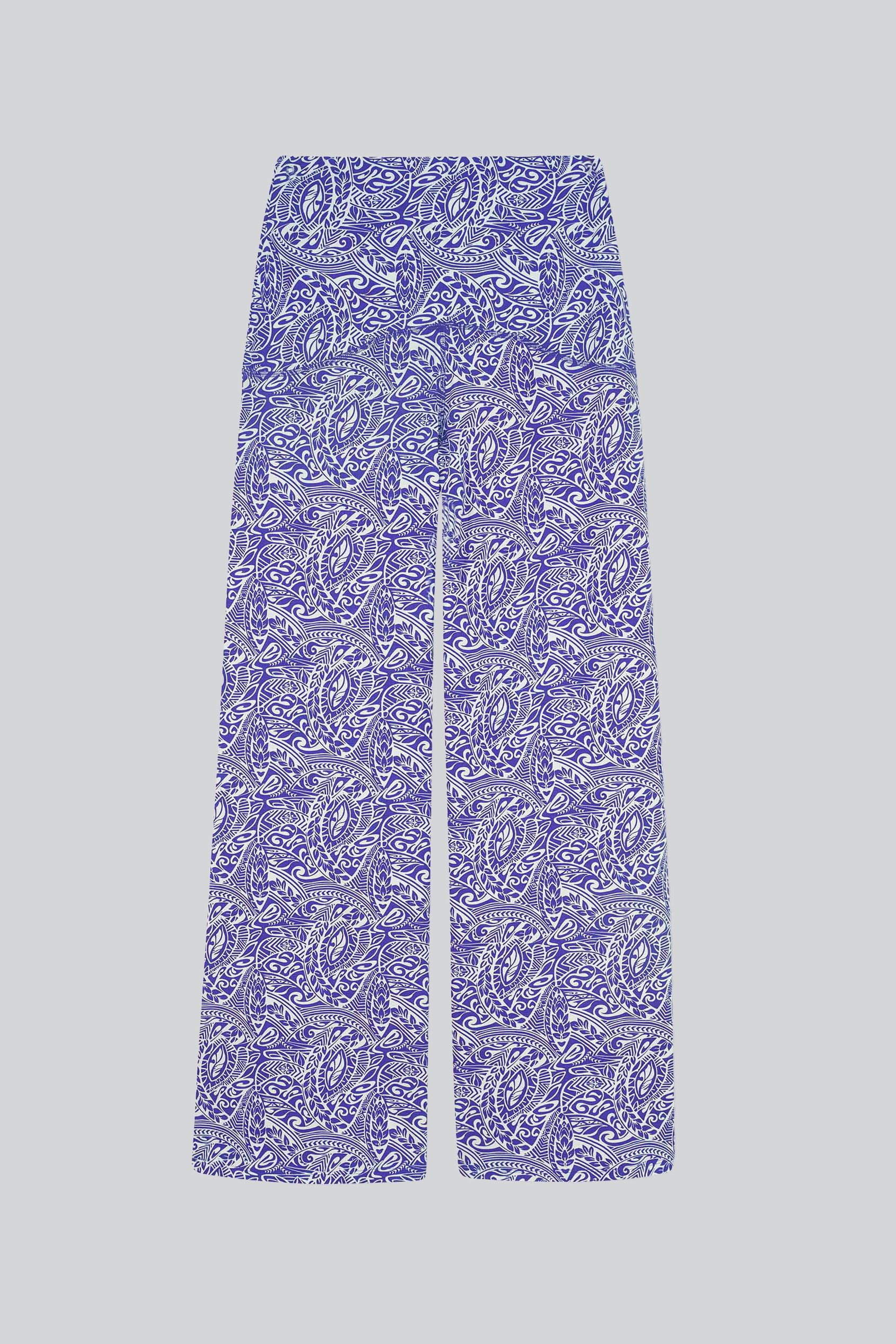 Womens Paisley Printed Wide Leg Trouser