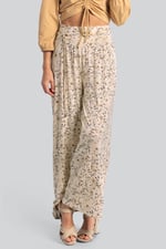 Womens Printed Wide Leg  Jersey Trousers