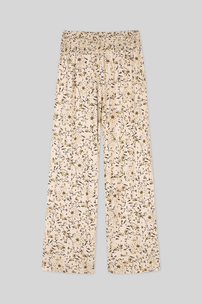 Womens Printed Wide Leg  Jersey Trousers