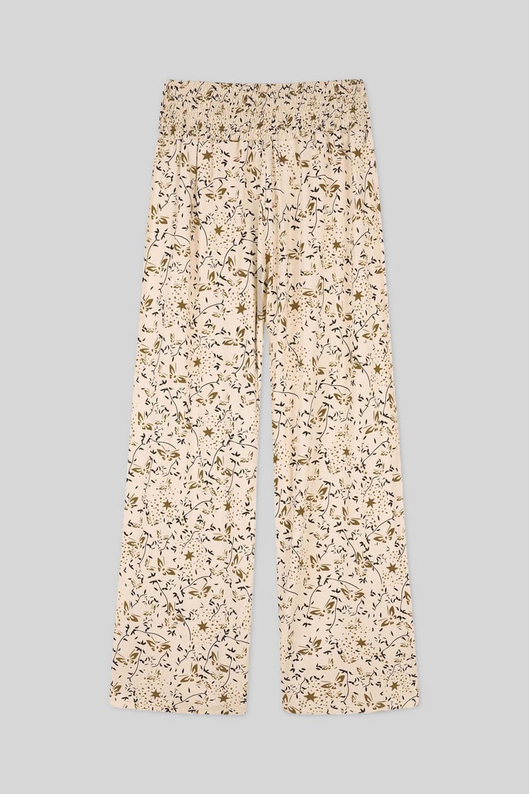 Womens Printed Wide Leg  Jersey Trousers