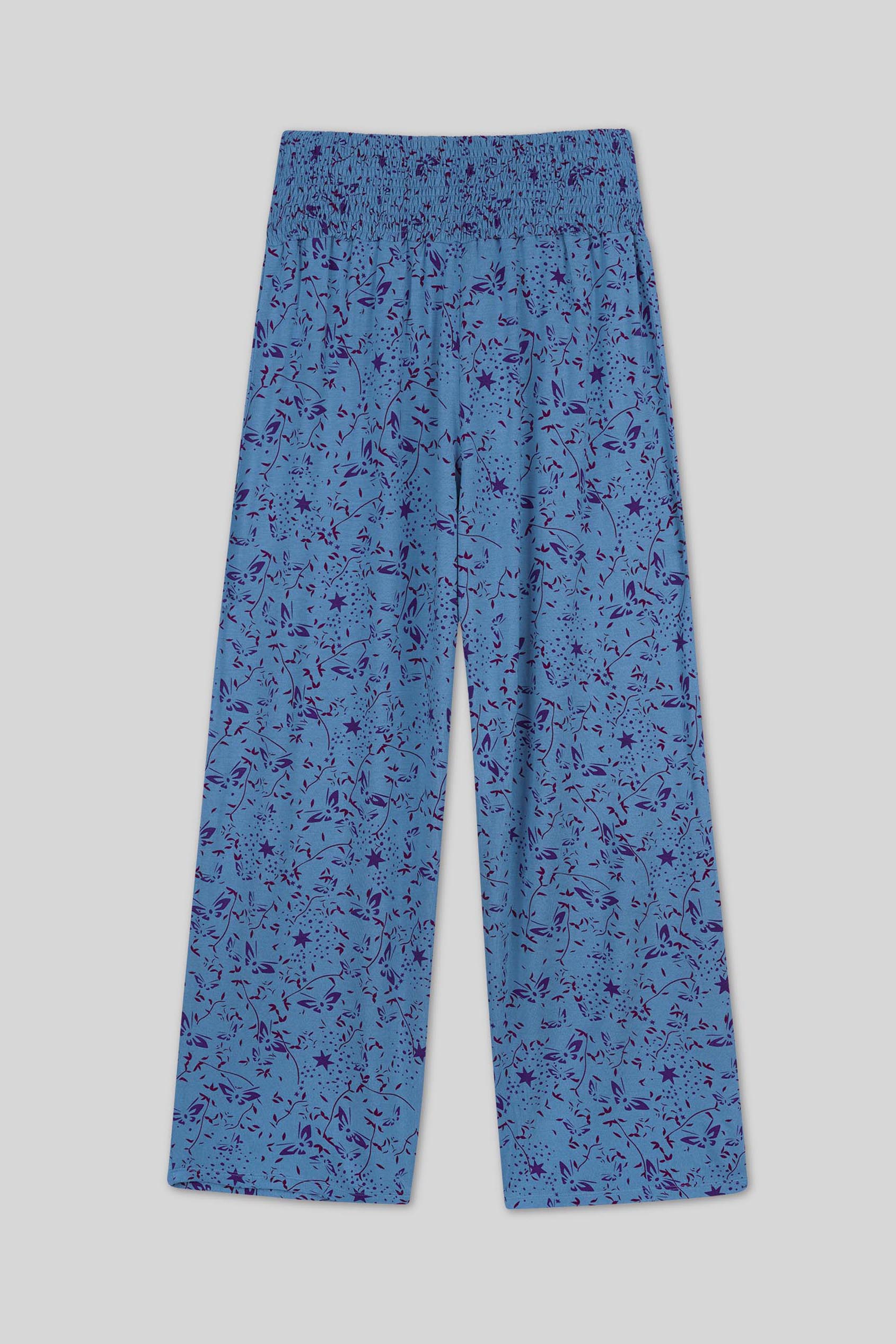 Womens Printed Wide Leg  Jersey Trousers