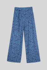 Womens Printed Wide Leg  Jersey Trousers