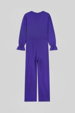 Women Long Sleeve Wrap Jumpsuit